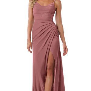 Azazie Deandra Bridesmaids Dress Dusty Rose Size A6